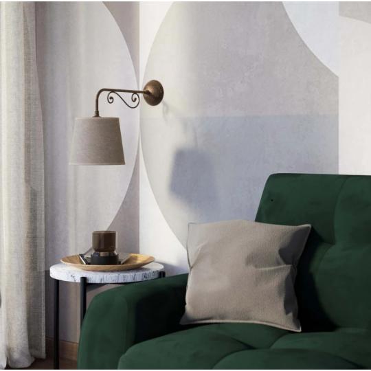 klasicky medena elegantny mestsky stredomorsky nastenna lampa nastenne svietidlo textil tienidlo zamok vila obyvacka loznice postel osvetlenie elegantny luxus lameridiana lampy budapest lampa obchod.jpg